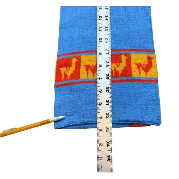 Cotopaxi Scarf Llama Print Blue Knit Wool Blend Gorpcore Outdoors Granola Girl - Picture 7 of 7
